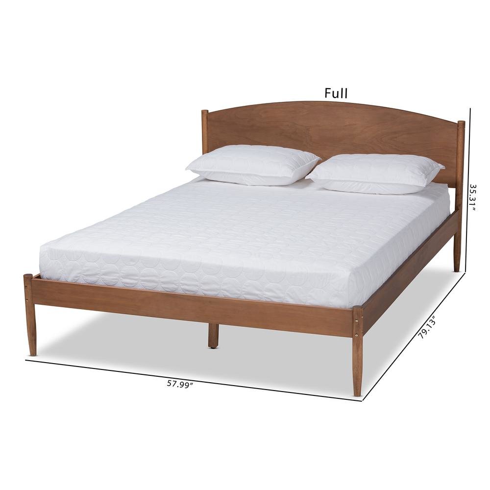 Leanora Mid-Century Modern Ash Wanut Finished King Size Wood Platform Bed. Picture 18