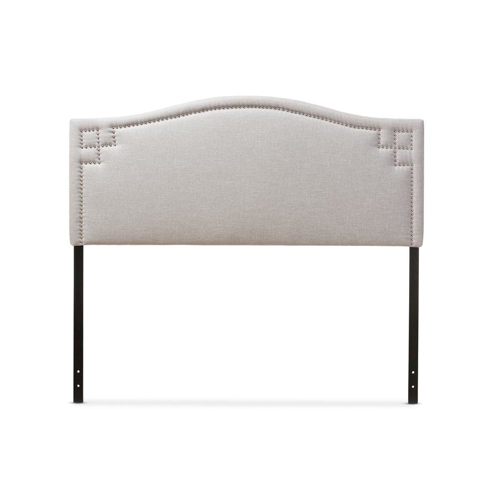 Grayish Beige Fabric Upholstered King Size Headboard. Picture 6