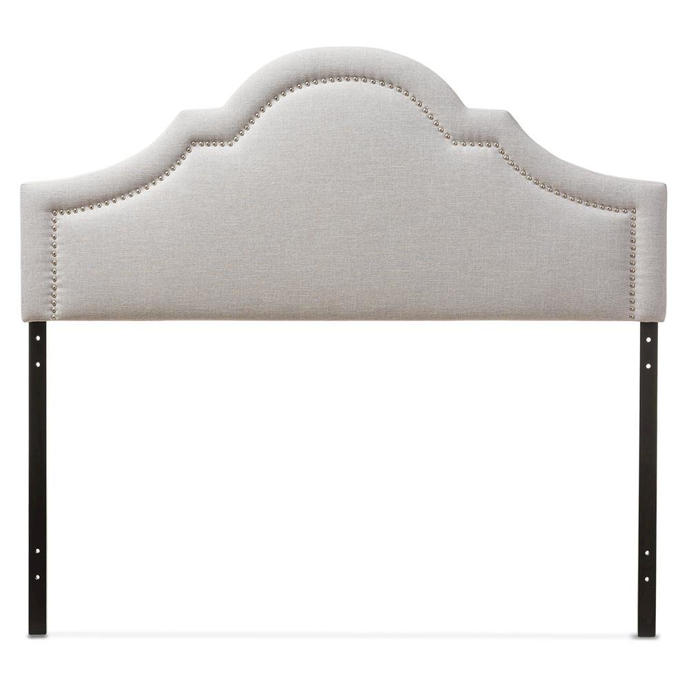 Grayish Beige Fabric Upholstered King Size Headboard. Picture 6
