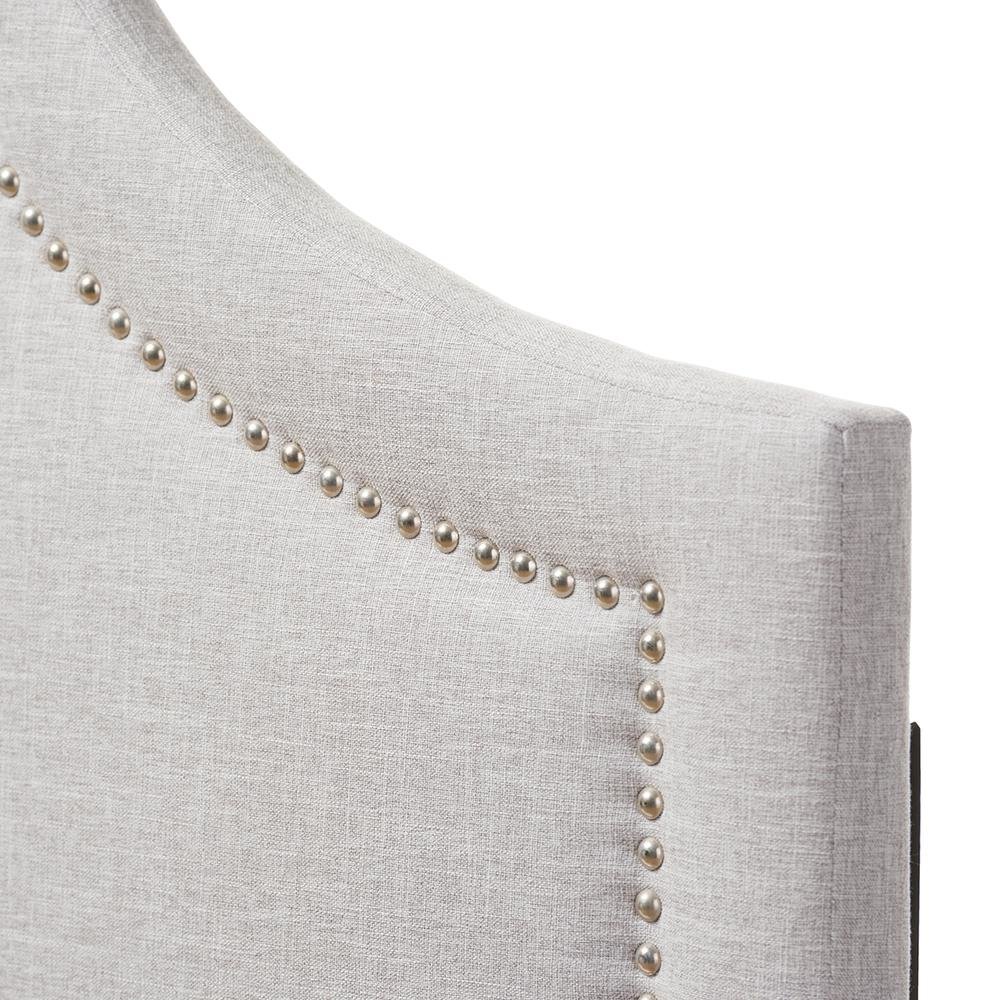 Grayish Beige Fabric Upholstered King Size Headboard. Picture 7