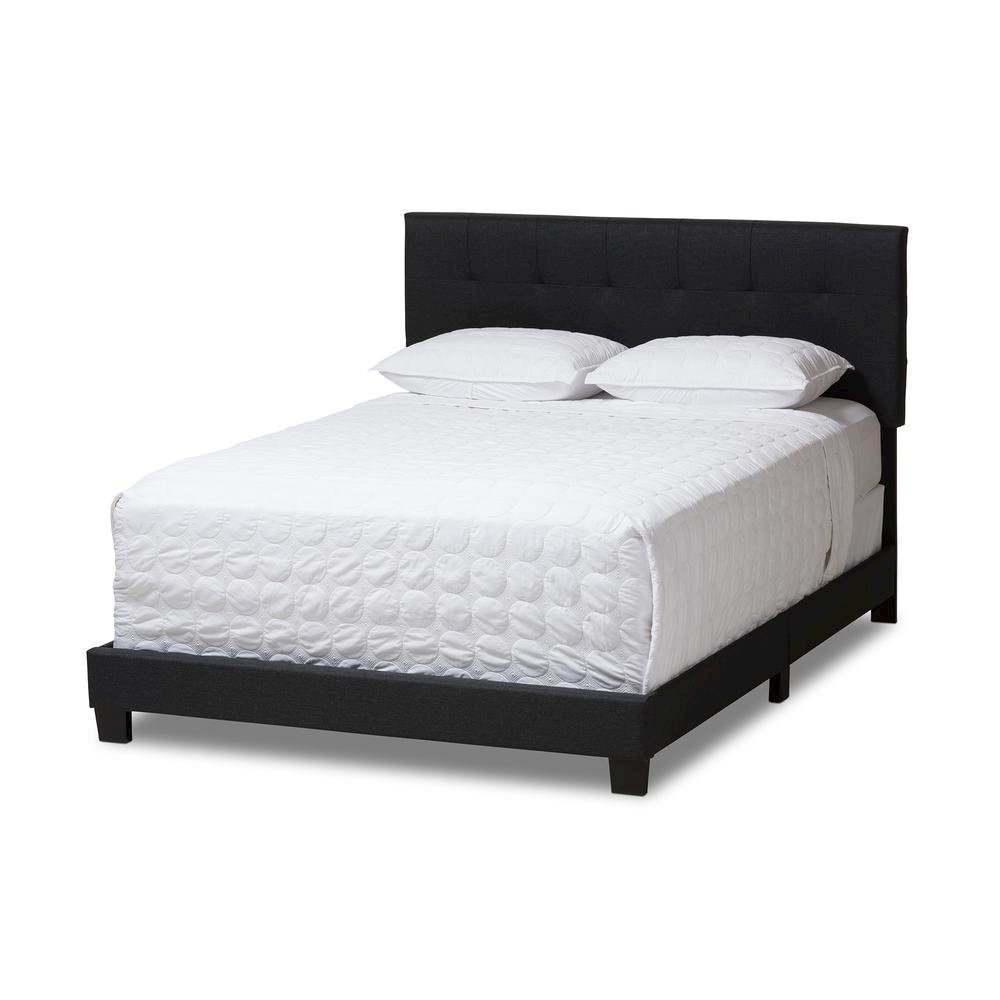 Brookfield Modern and Contemporary Charcoal Grey Fabric King Size Bed. Picture 9
