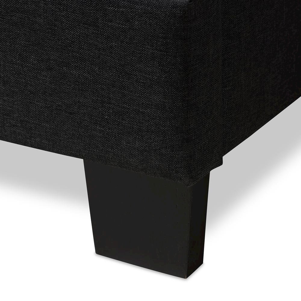 Brookfield Modern and Contemporary Charcoal Grey Fabric King Size Bed. Picture 13