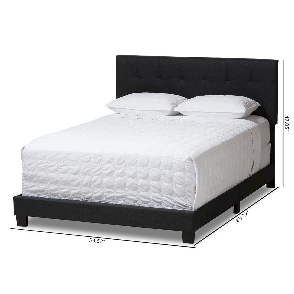 Brookfield Modern and Contemporary Charcoal Grey Fabric King Size Bed. Picture 16