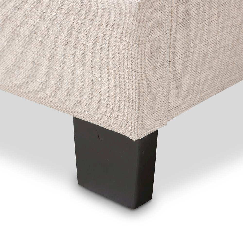 Emerson Modern and Contemporary Light Beige Fabric Upholstered King Size Bed. Picture 13