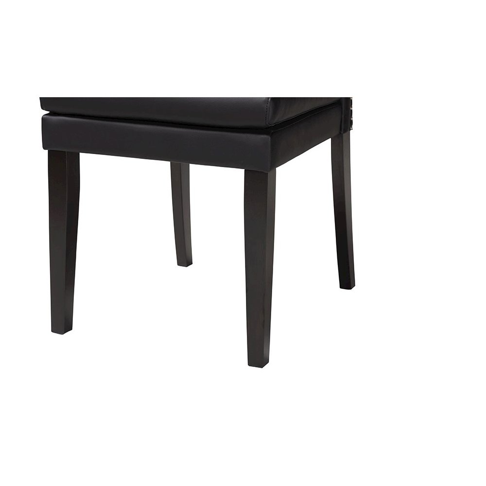 Leather Button-Tufted Nail heads Trim Dining Chair (Set of 2). Picture 5