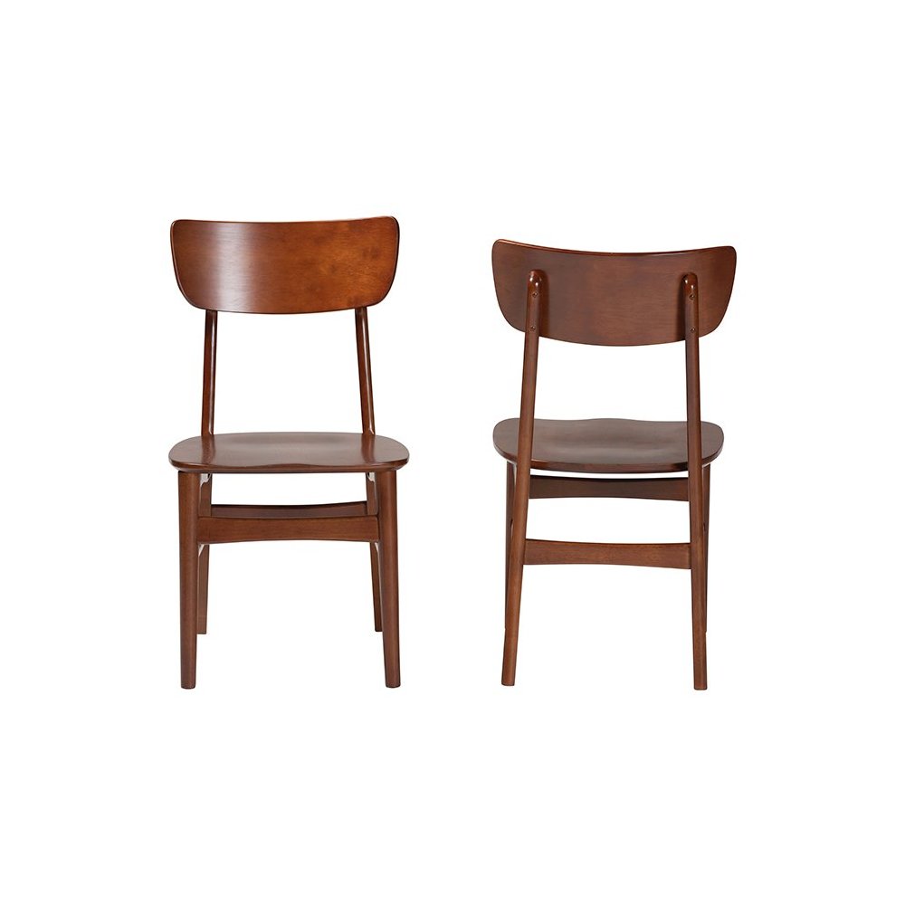 Scandinavian Style Dark Walnut Bent Wood Dining Side Chair (Set of 2). Picture 2