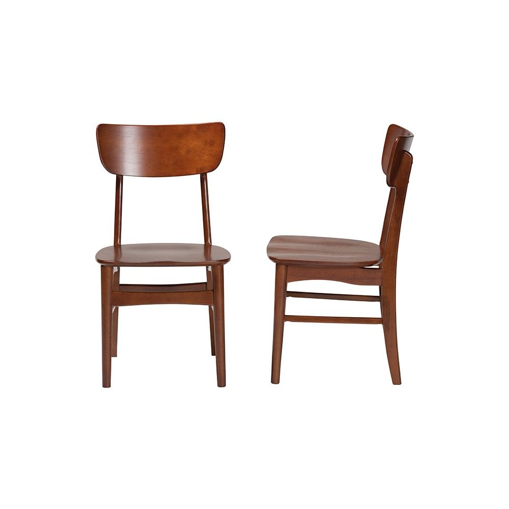 Scandinavian Style Dark Walnut Bent Wood Dining Side Chair (Set of 2). Picture 3
