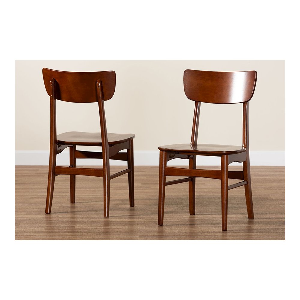 Scandinavian Style Dark Walnut Bent Wood Dining Side Chair (Set of 2). Picture 8