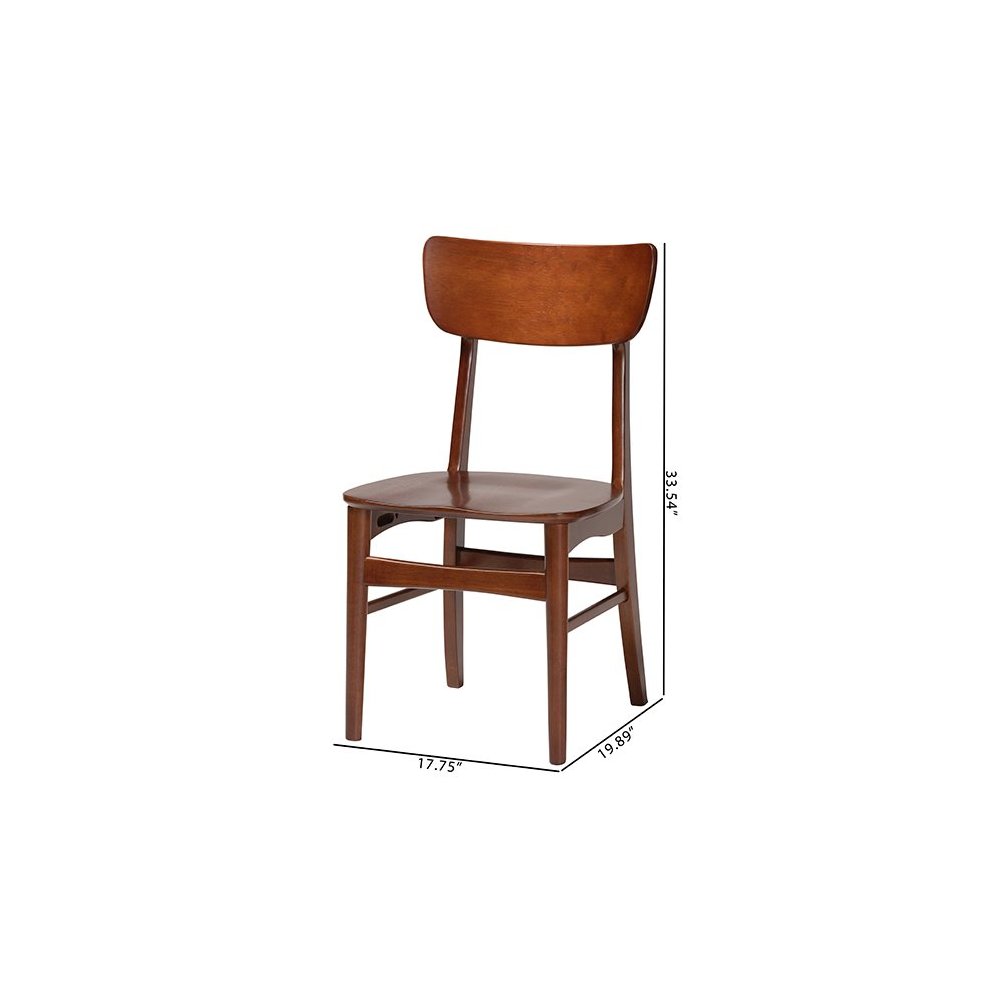 Scandinavian Style Dark Walnut Bent Wood Dining Side Chair (Set of 2). Picture 9