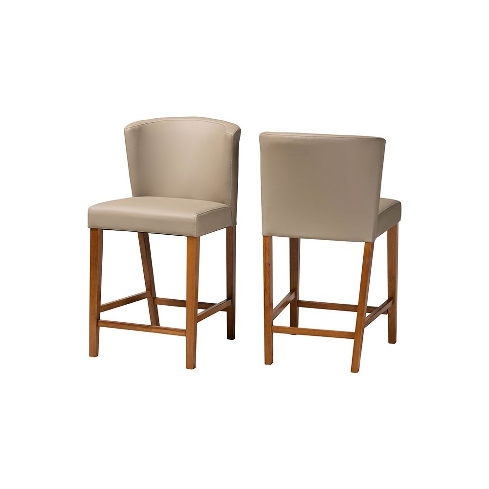 Leather Pub Stool (Set of 2). Picture 1