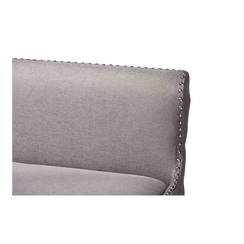Grey Fabric Button-tufted Upholstered Bar Bench Banquette. Picture 5