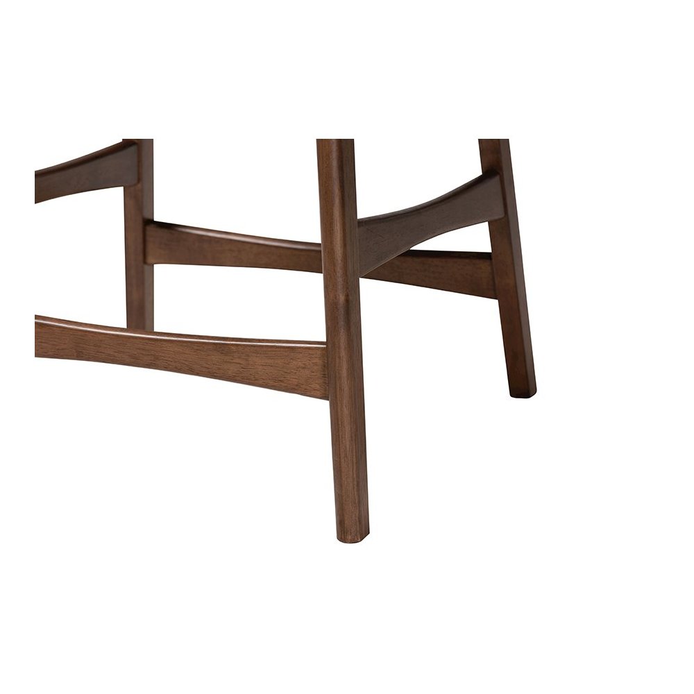Leather Upholstered Walnut Wood Finishing 24-Inches Counter Stool (Set of 2). Picture 5