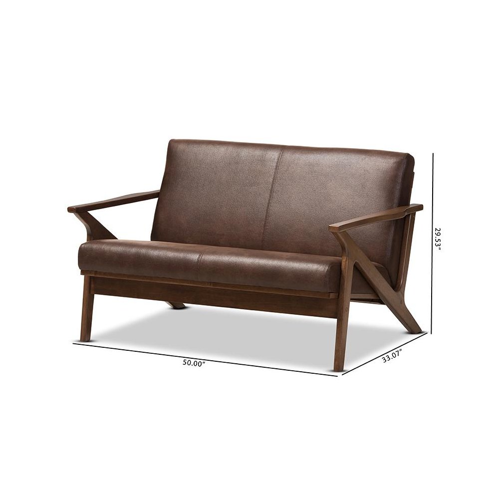 Leather 2-Seater Loveseat. Picture 8