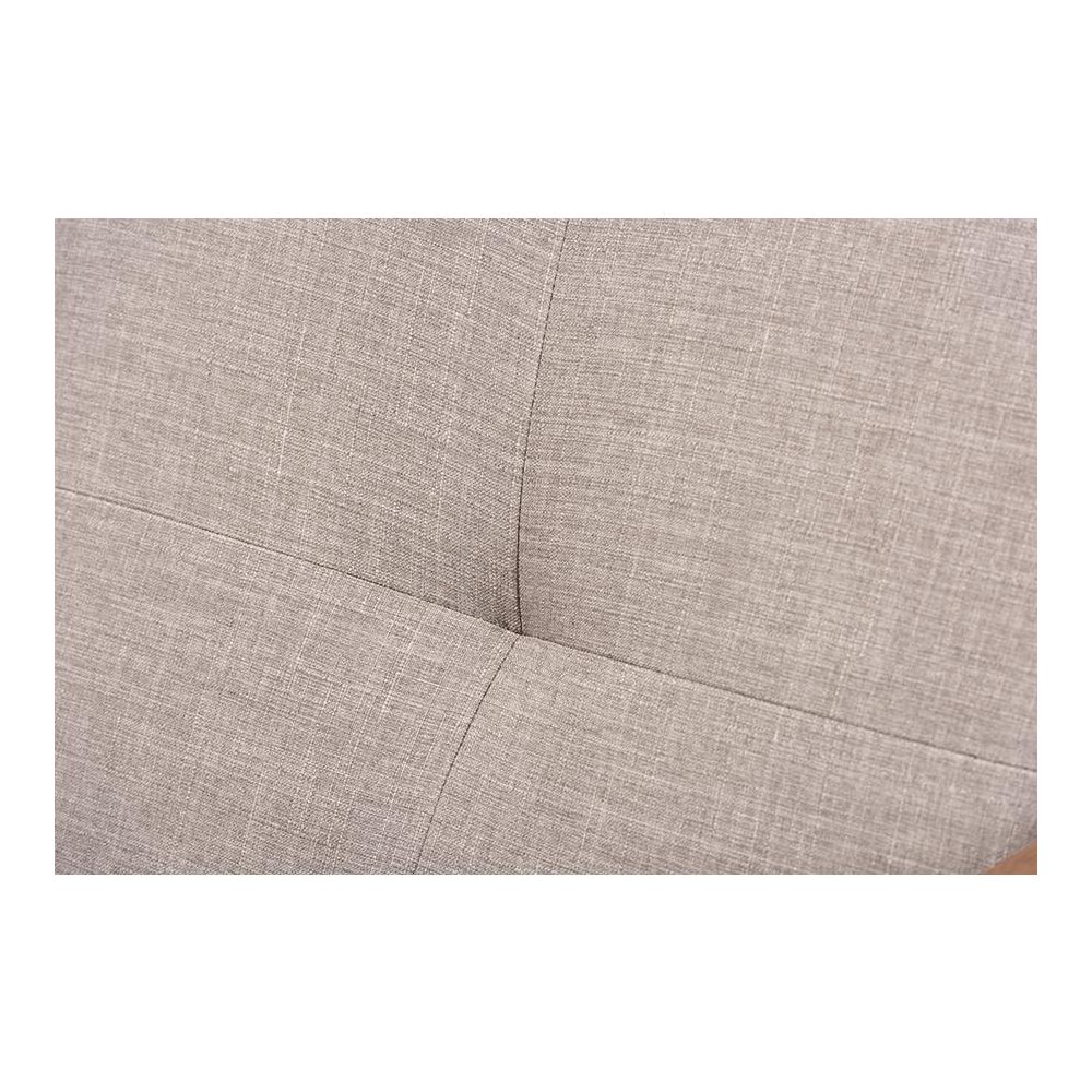 Walnut Wood Light Grey Fabric Tufted Lounge Chair And Ottoman Set. Picture 4