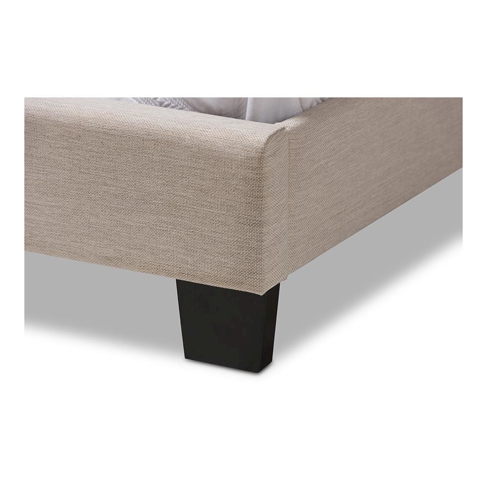 Baxton Studio Brookfield Modern and Contemporary Beige Fabric Twin Size Bed. Picture 5