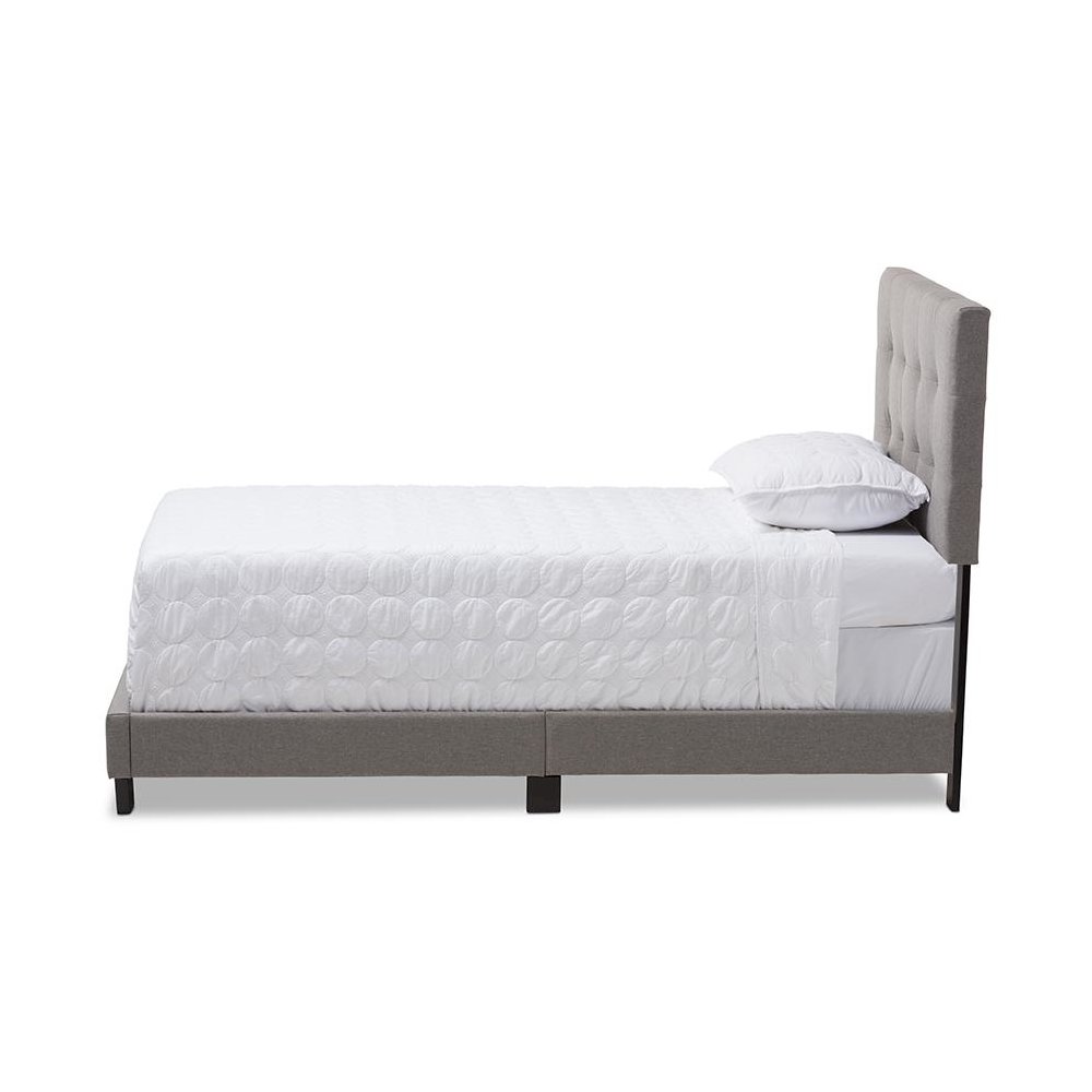 Baxton Studio Brookfield Modern and Contemporary Light Grey Fabric Twin Size Bed. Picture 2