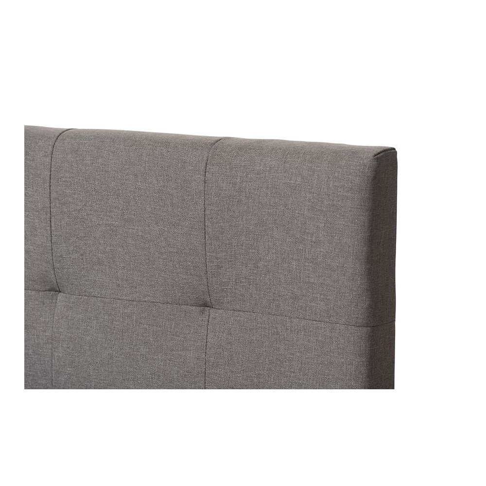 Baxton Studio Brookfield Modern and Contemporary Light Grey Fabric Twin Size Bed. Picture 4