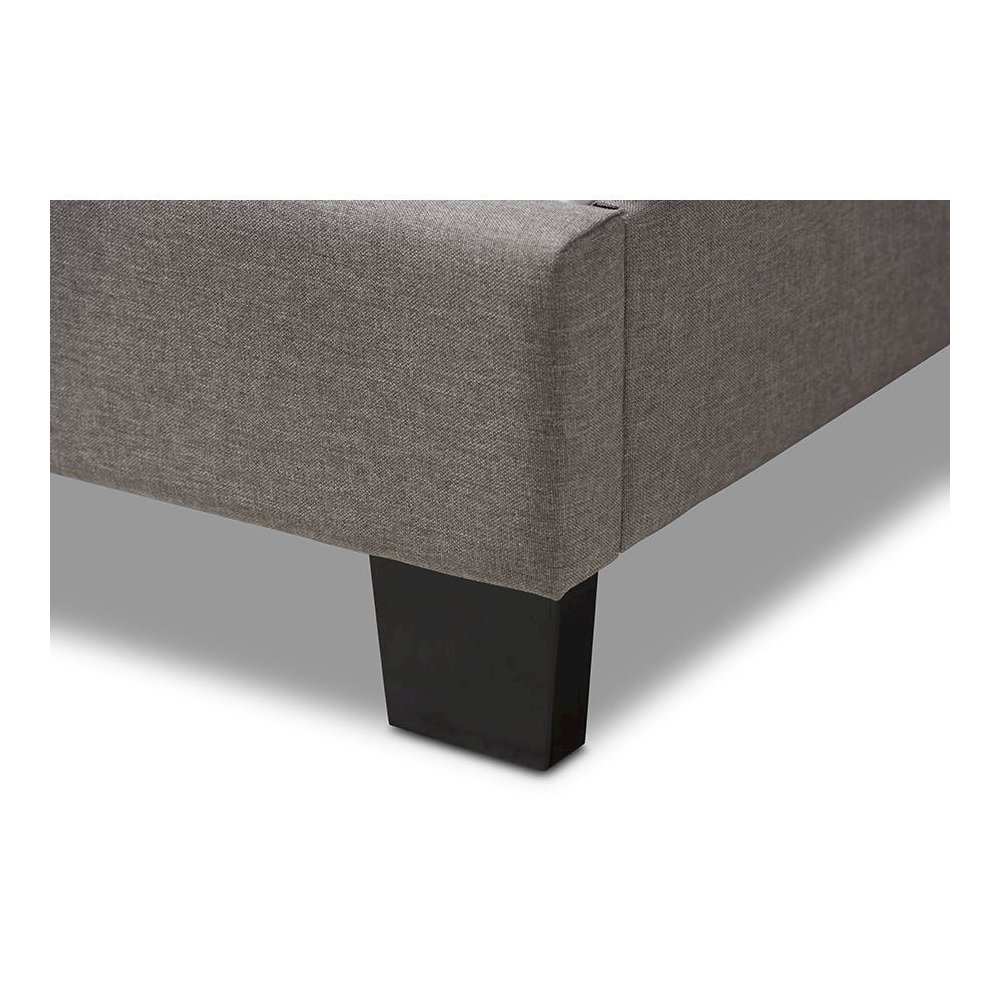 Baxton Studio Brookfield Modern and Contemporary Light Grey Fabric Twin Size Bed. Picture 5