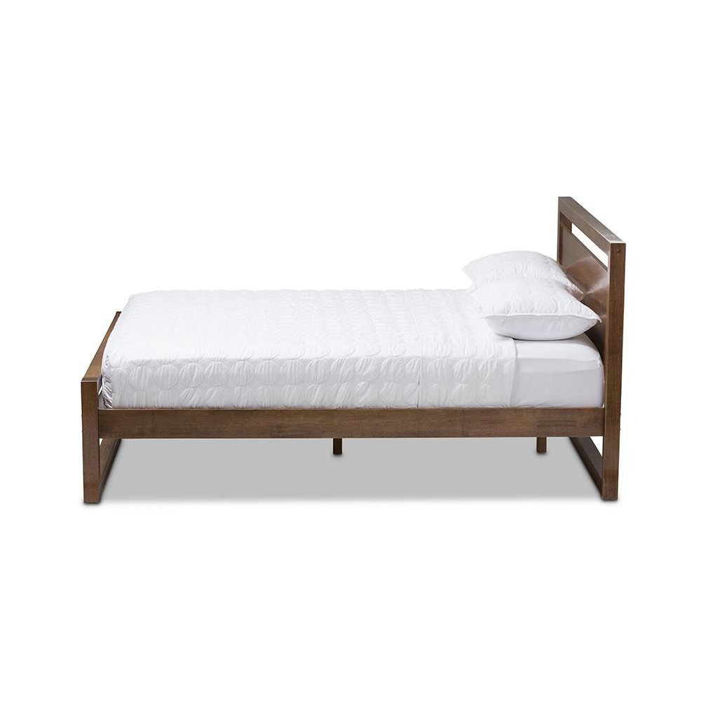 Solid Walnut Wood Open Frame Style King Size Platform Bed. Picture 2