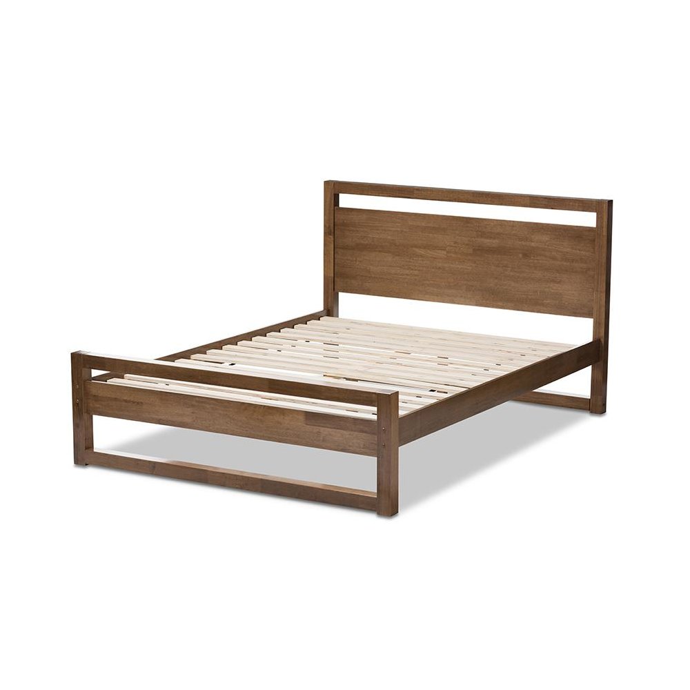 Solid Walnut Wood Open Frame Style King Size Platform Bed. Picture 3