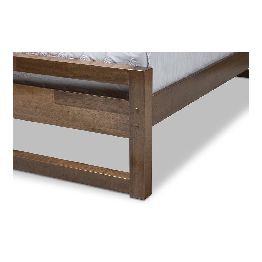 Solid Walnut Wood Open Frame Style King Size Platform Bed. Picture 5