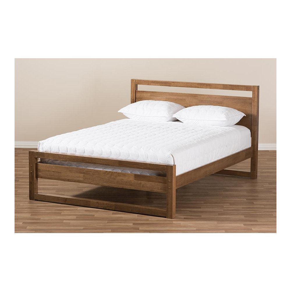 Solid Walnut Wood Open Frame Style King Size Platform Bed. Picture 7
