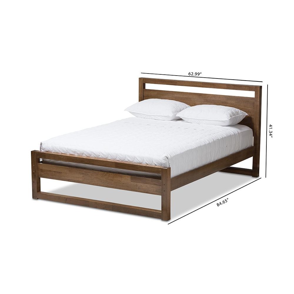 Solid Walnut Wood Open Frame Style King Size Platform Bed. Picture 8