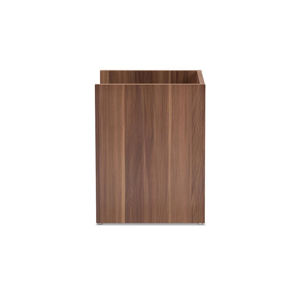 Vanda Modern and Contemporary Two-Tone Walnut and Black Wood 1-Drawer Nightstand. Picture 4