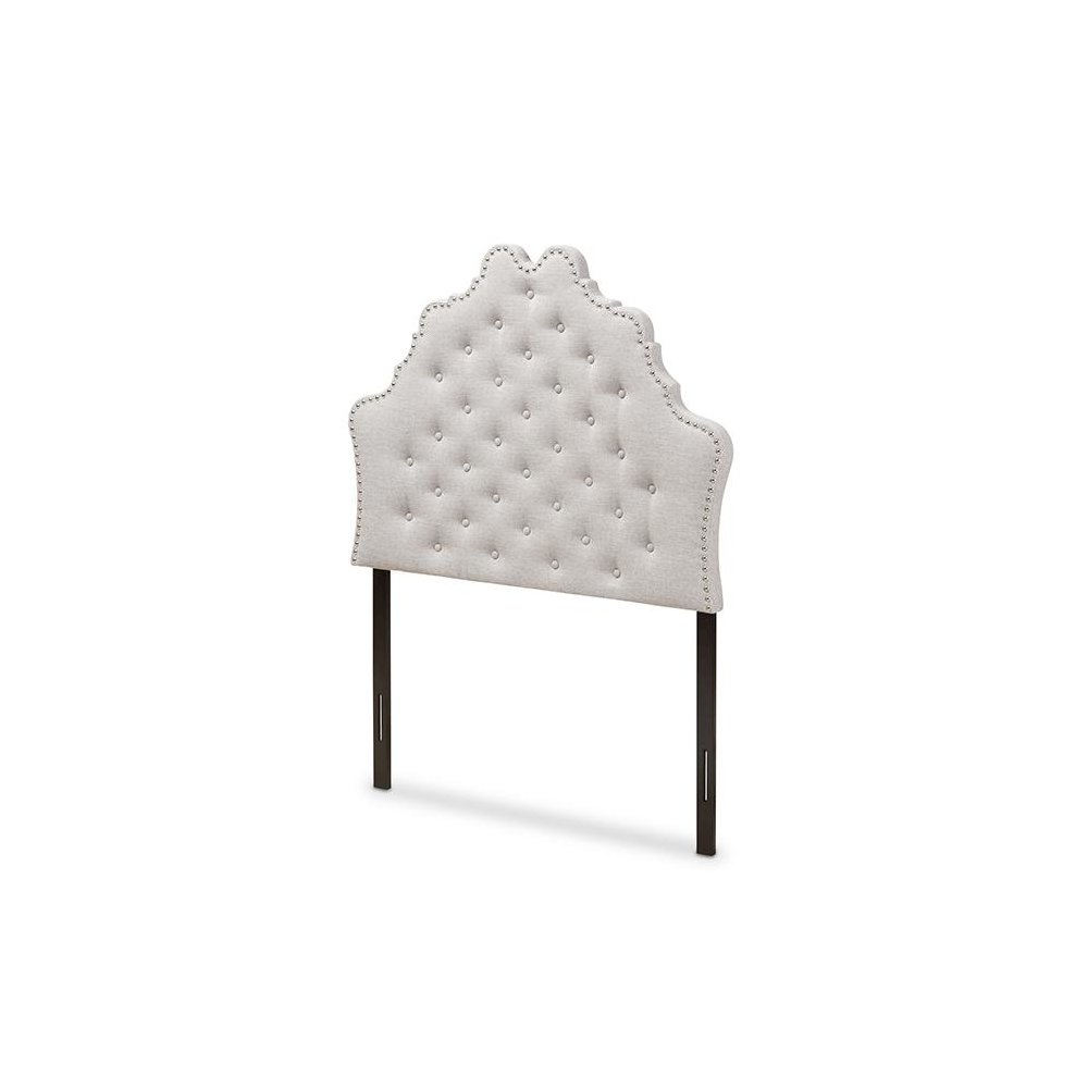 Hilda Modern and Contemporary Greyish Beige Fabric Twin Size Headboard. Picture 1