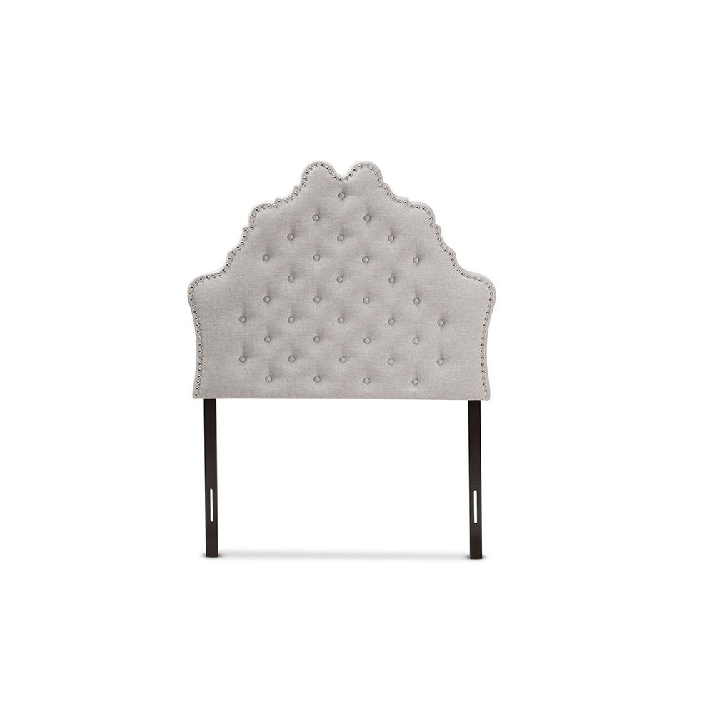 Hilda Modern and Contemporary Greyish Beige Fabric Twin Size Headboard. Picture 2