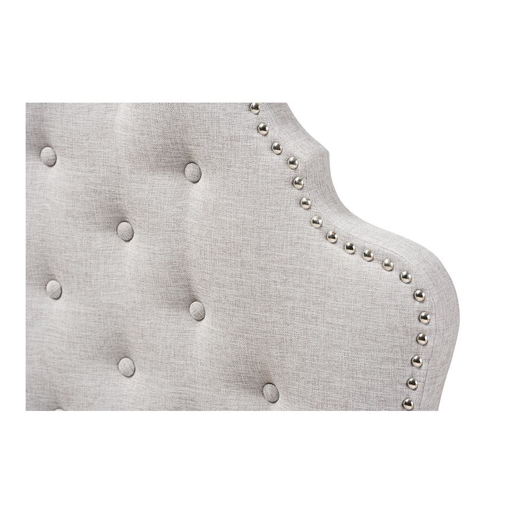 Hilda Modern and Contemporary Greyish Beige Fabric Twin Size Headboard. Picture 3