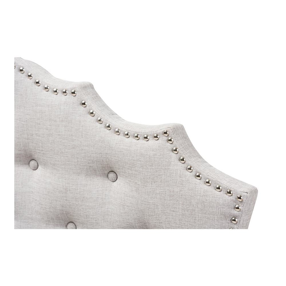 Aurora Modern and Contemporary Greyish Beige Fabric Twin Size Headboard. Picture 3
