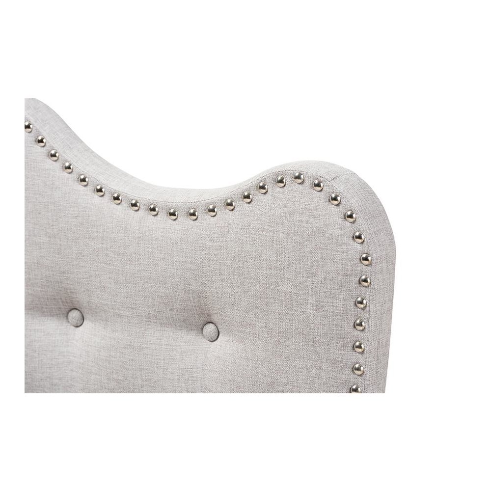 Emma Modern and Contemporary Greyish Beige Fabric Twin Size Headboard. Picture 3