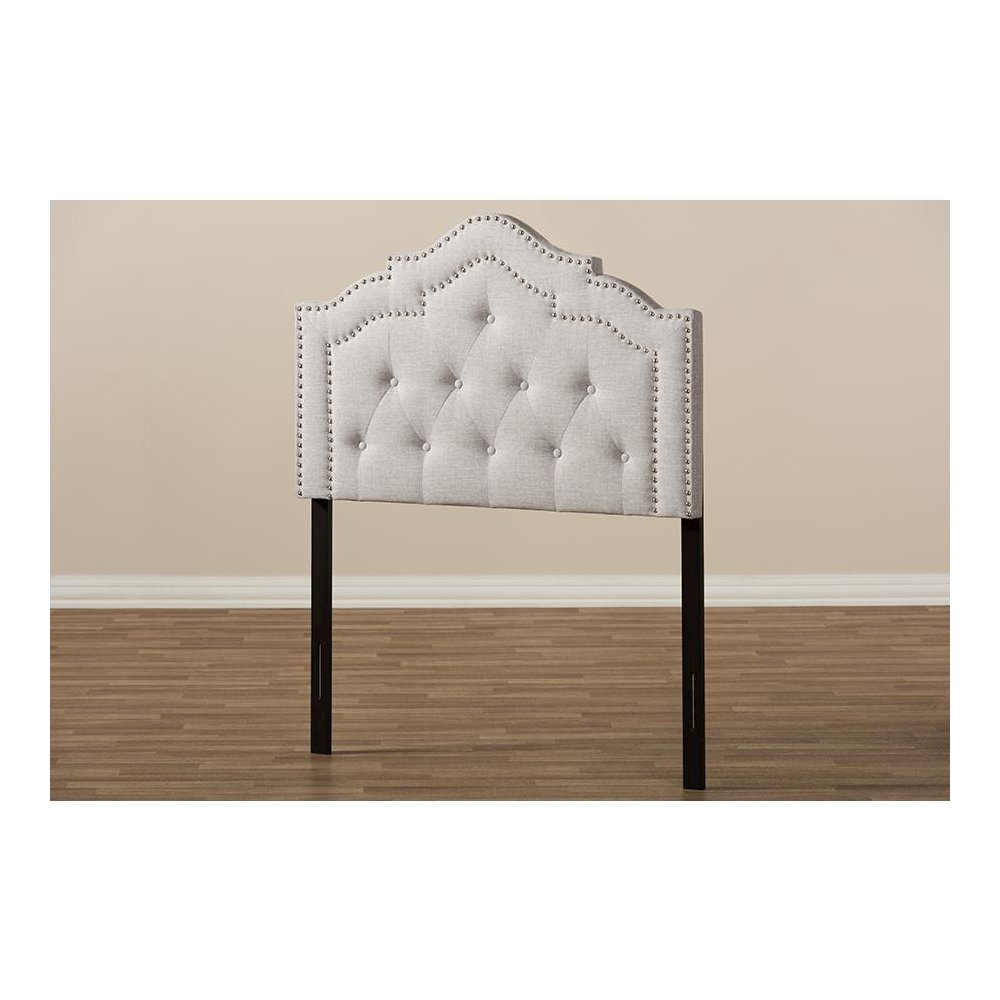 Edith Modern and Contemporary Greyish Beige Fabric Twin Size Headboard. Picture 5