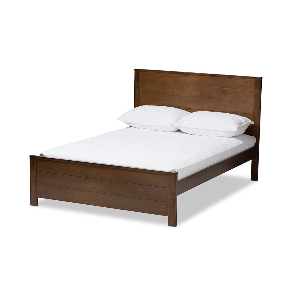 Catalina Modern Classic Mission Style Brown-Finished Wood Full Platform Bed. Picture 1