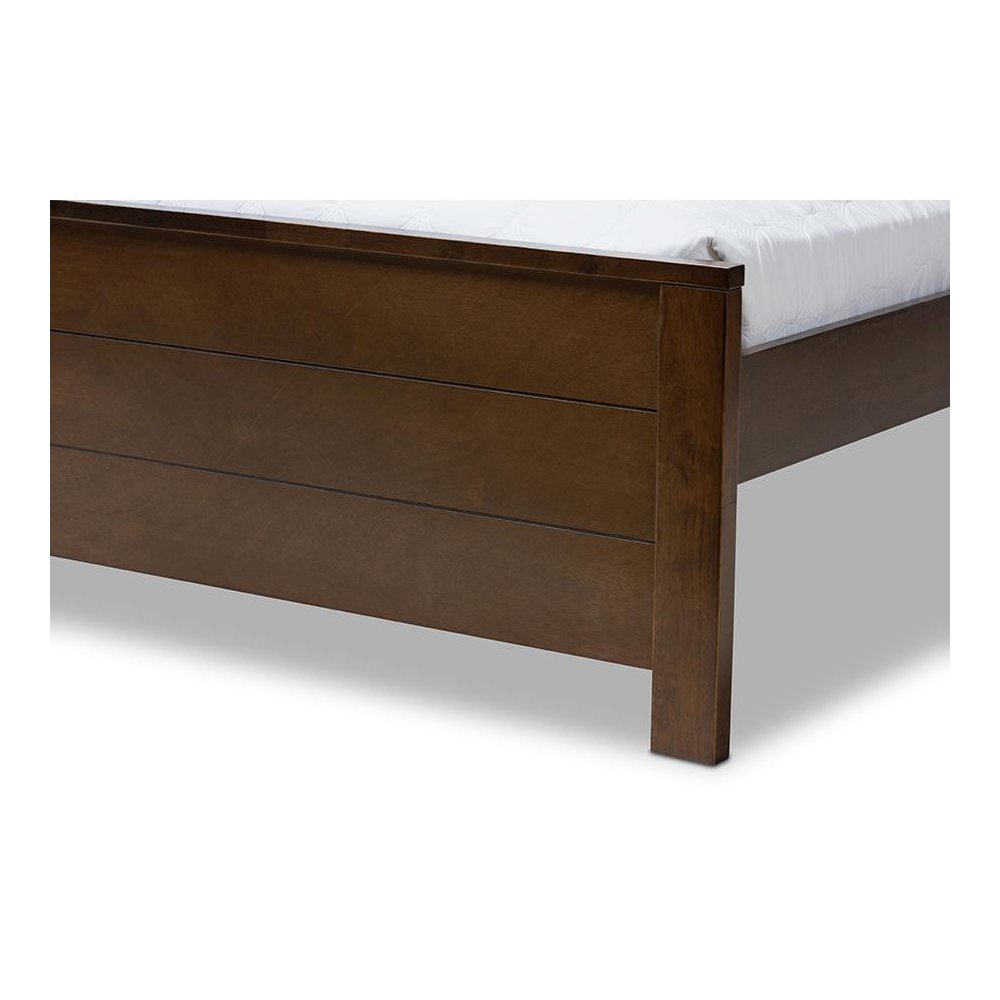 Catalina Modern Classic Mission Style Brown-Finished Wood Full Platform Bed. Picture 5