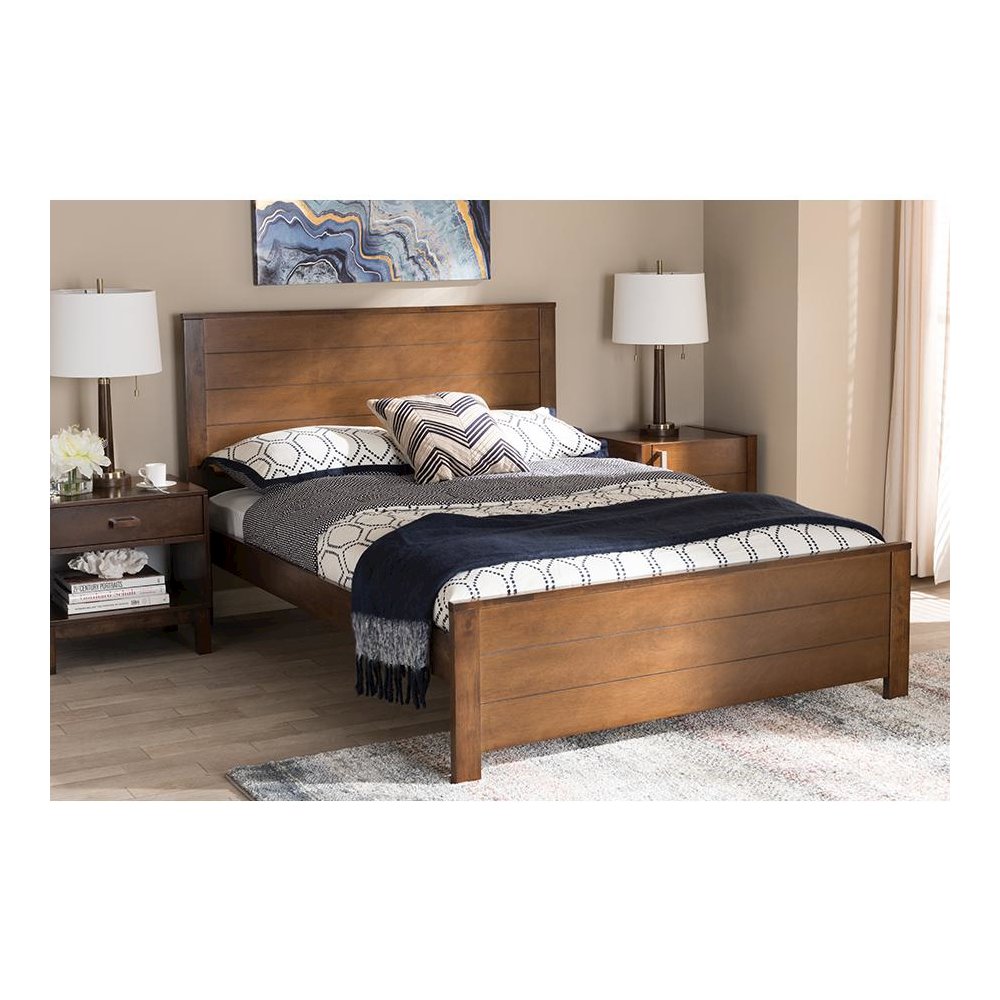 Catalina Modern Classic Mission Style Brown-Finished Wood Full Platform Bed. Picture 6