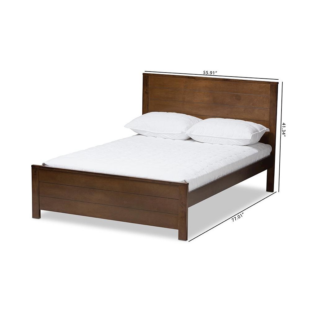 Catalina Modern Classic Mission Style Brown-Finished Wood Full Platform Bed. Picture 8