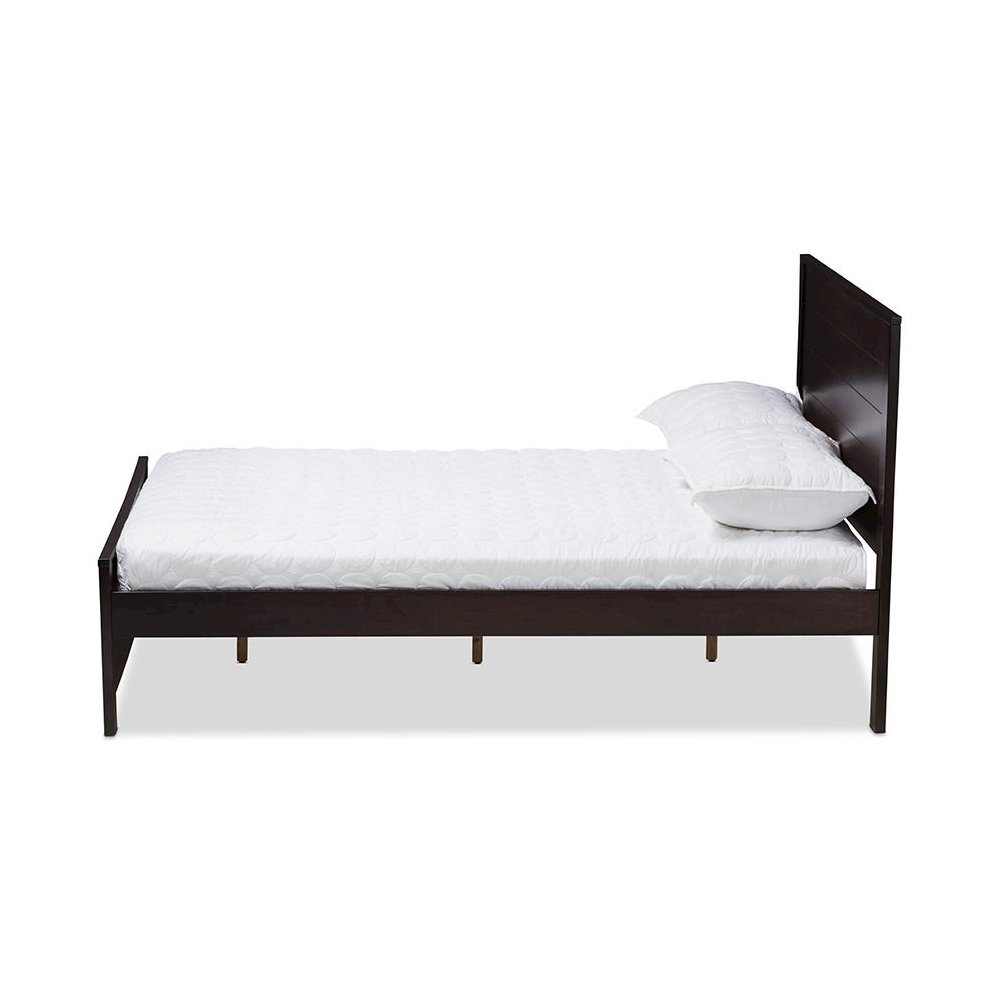 Catalina Modern Classic Mission Style Dark Brown-Finished Wood Full Platform Bed. Picture 2