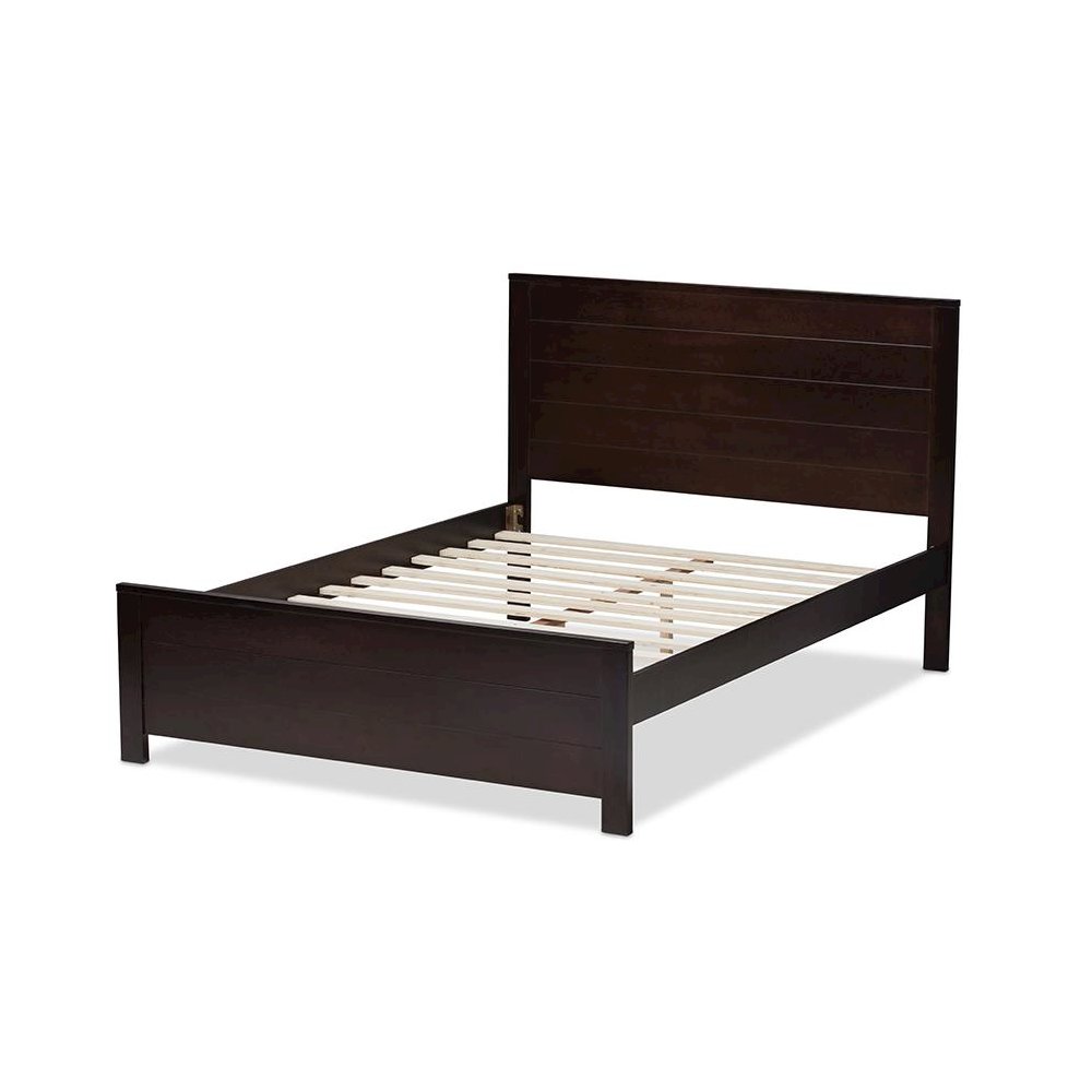 Catalina Modern Classic Mission Style Dark Brown-Finished Wood Full Platform Bed. Picture 3