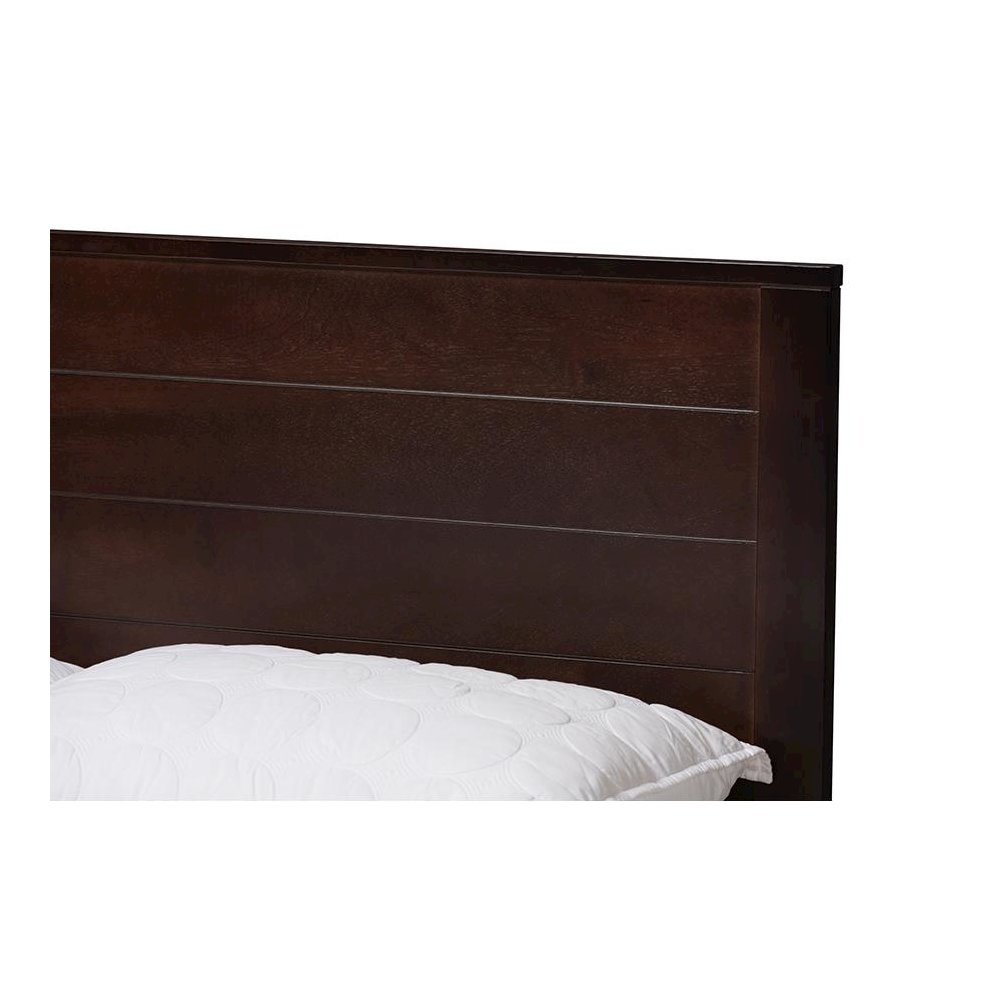 Catalina Modern Classic Mission Style Dark Brown-Finished Wood Full Platform Bed. Picture 4