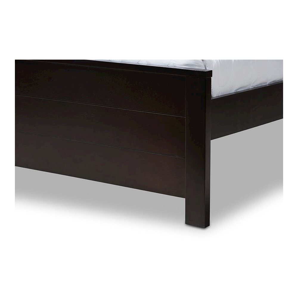 Catalina Modern Classic Mission Style Dark Brown-Finished Wood Full Platform Bed. Picture 5
