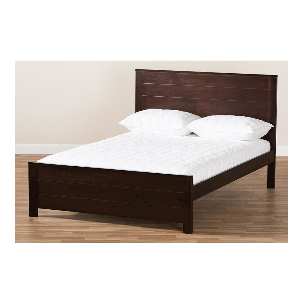 Catalina Modern Classic Mission Style Dark Brown-Finished Wood Full Platform Bed. Picture 7