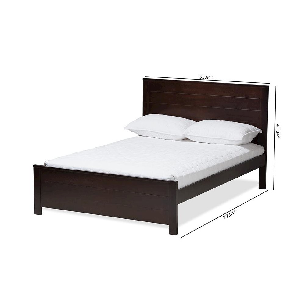 Catalina Modern Classic Mission Style Dark Brown-Finished Wood Full Platform Bed. Picture 8