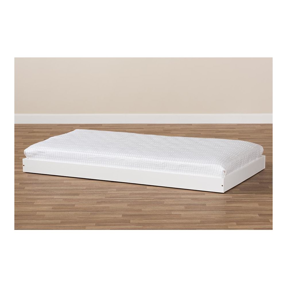 Baxton Studio Payton Modern and Contemporary White-Finished Twin Trundle. Picture 5