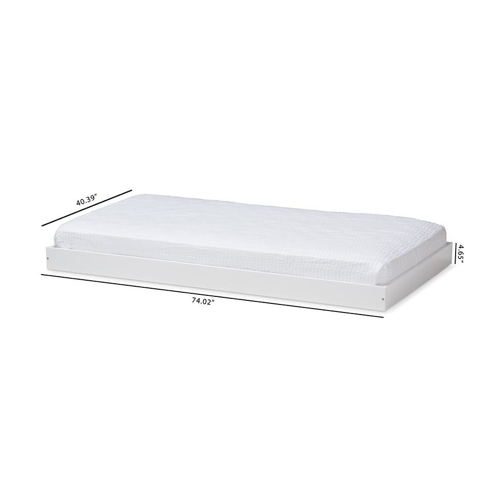 Baxton Studio Payton Modern and Contemporary White-Finished Twin Trundle. Picture 6