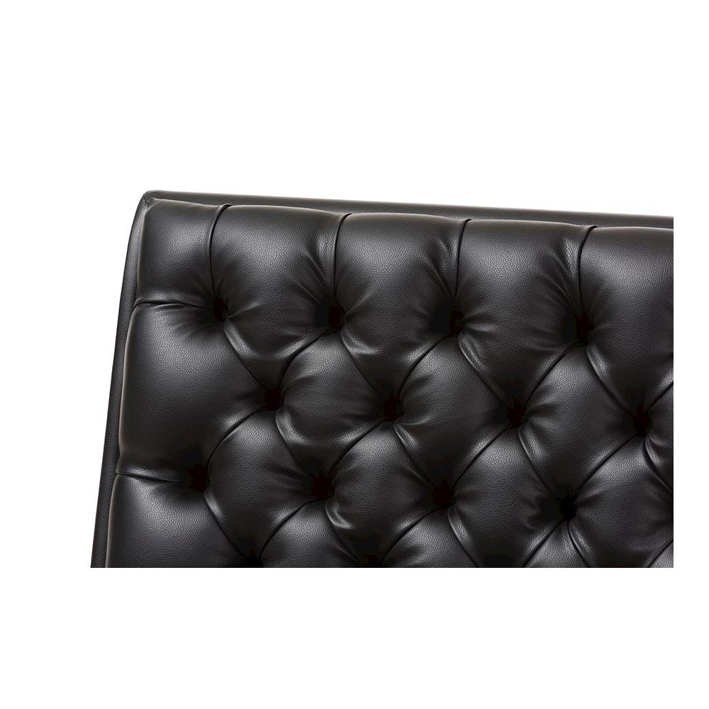 Leather Upholstered Walnut Finished Wood Lounge Chair. Picture 5