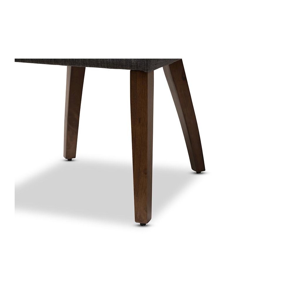 Dark Grey Fabric Upholstered Walnut Finished Wood Dining Chair (Set of 2). Picture 5