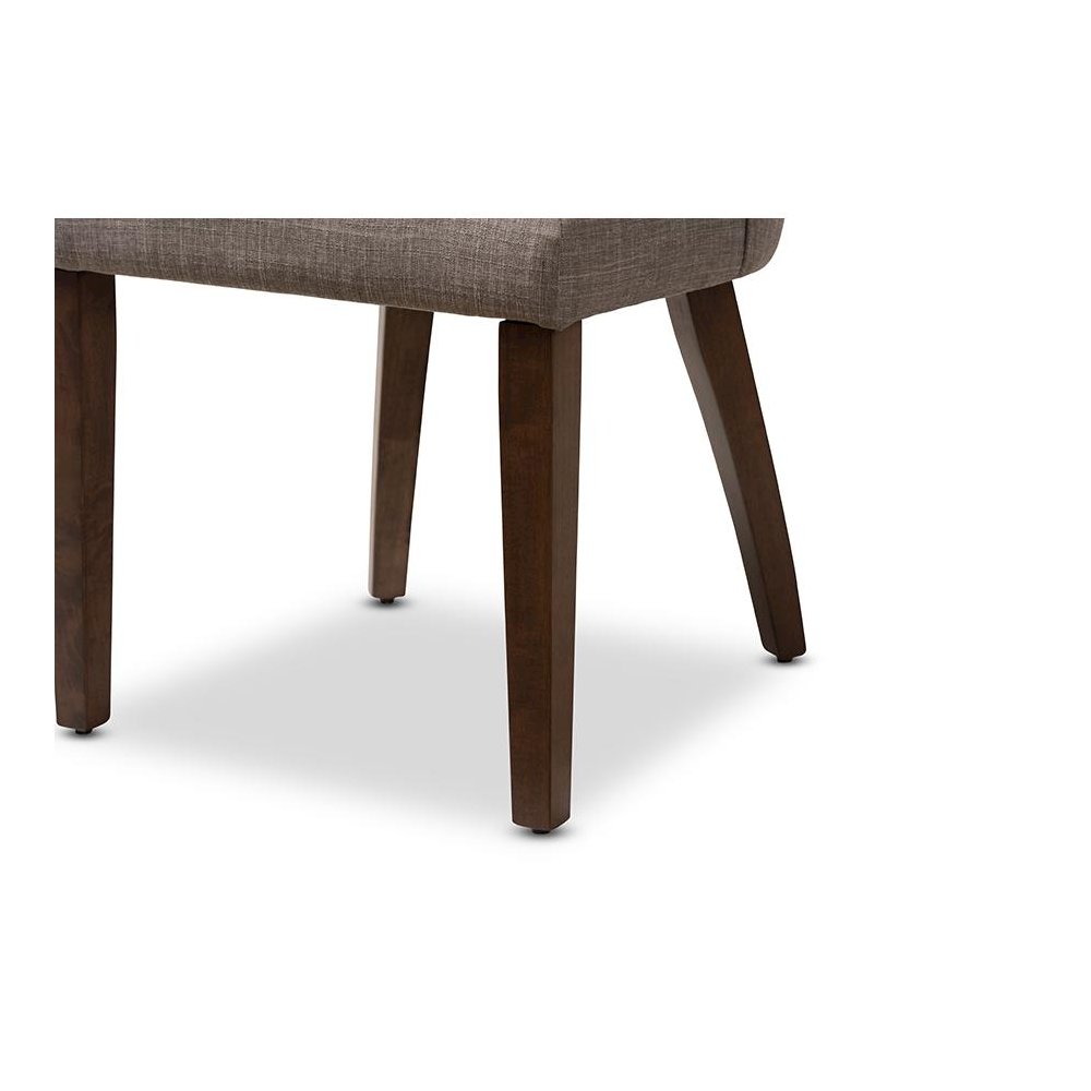 Light Grey Fabric Upholstered Walnut Finished Wood Dining Chair (Set of 2). Picture 5