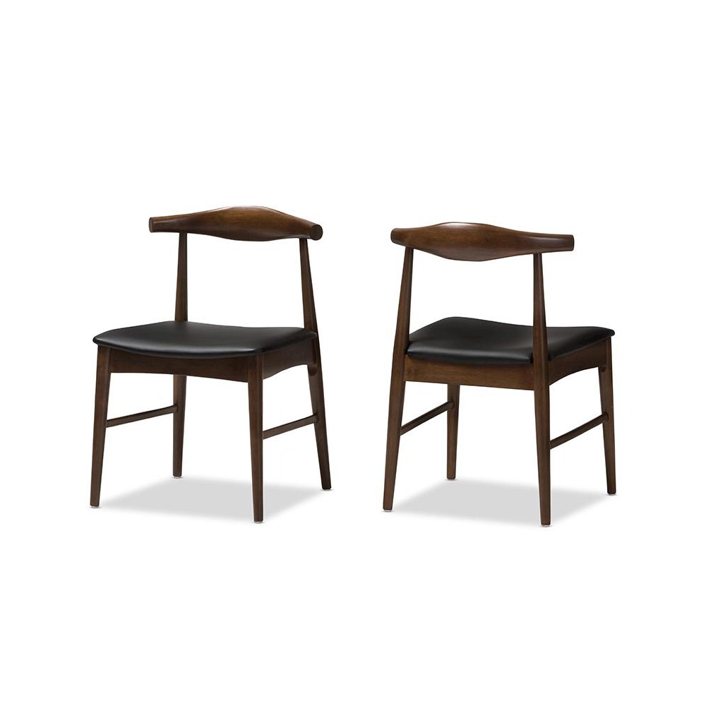Baxton Studio Winton Mid-Century Modern Walnut Wood Dining Chair (Set of 2). Picture 1